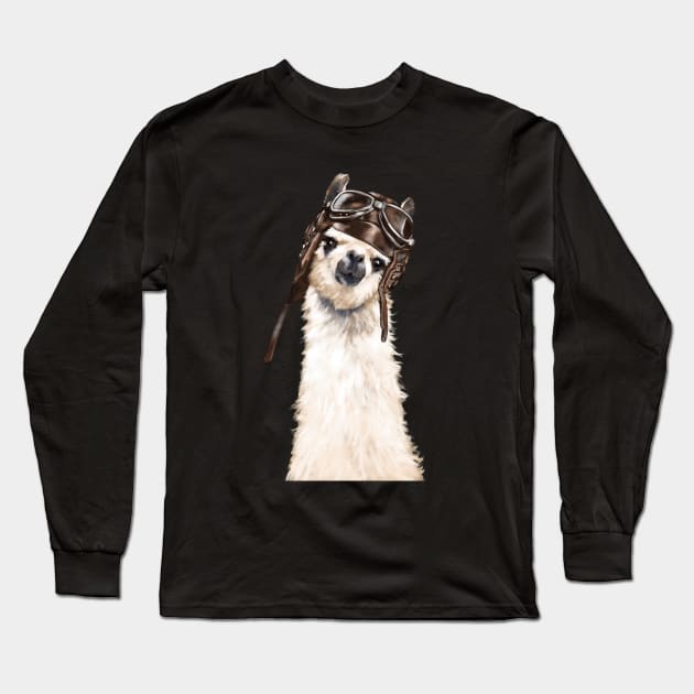 Pilot Llama Long Sleeve T-Shirt by bignosework